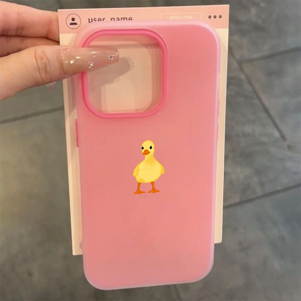Adorable Yellow Duck Cartoon Aesthetic Jelly Phone Case Cover