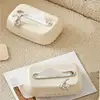 Creative Spring Tissue Box Ceramic Paper Towel Holder Paper Extractor Cute Rabbit Storage Box Household Napkin Holder 3