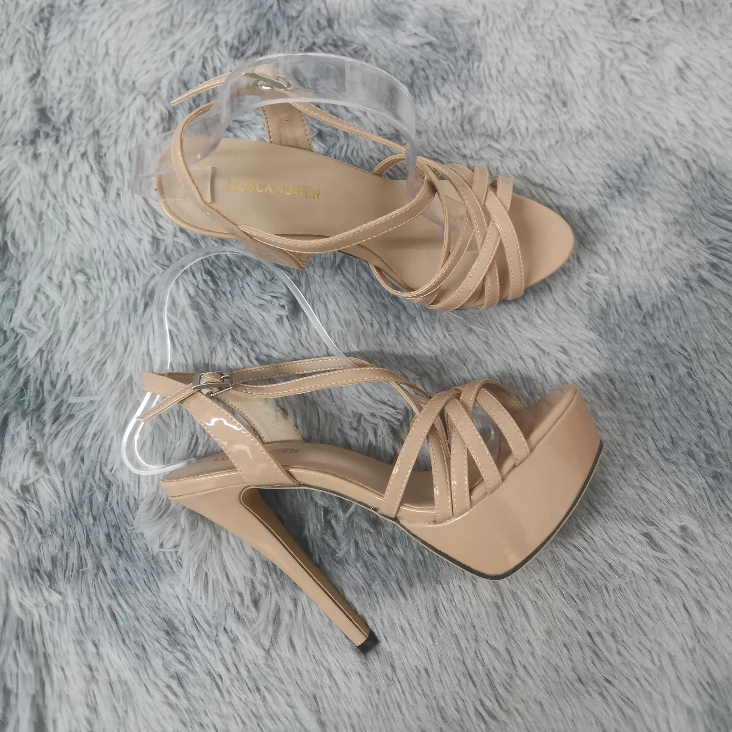 Large Size 43 Women Sandals 14CM Super Sexy Platform High Heels Ankle Strap Sandals Open Toe Gladiator Party Dress Wedding Shoes 5