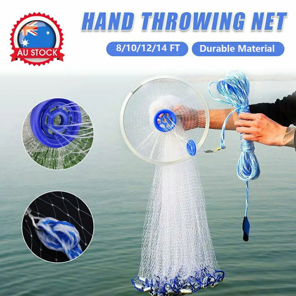 

High Quality Hand Throw Fish Network Cast Net Outdoor Water Sport Hunting Catch Fishing Net Small Mesh Gillnet