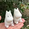 Natural Gemstone White Marble Jade Hippo Carving Healing Crystals Animals Figurines Reiki Home Decoration 2pcs 2