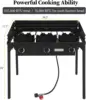 3-Burner Outdoor Portable Propane Burner Stove 225,000-BTU Gas Cooker with Windscreen & Carrying Bag, Heavy Duty Iron Cas 5