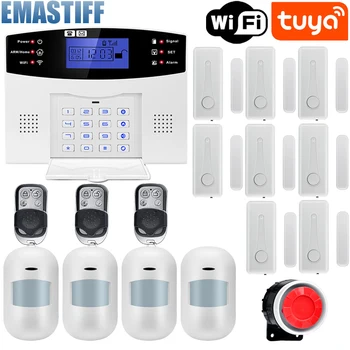 Wireless Security Alarm System for Home GSM Wifi Tuya Smart Life App Control Burglar Alarm Kit with Door Sensor work with Alexa 1