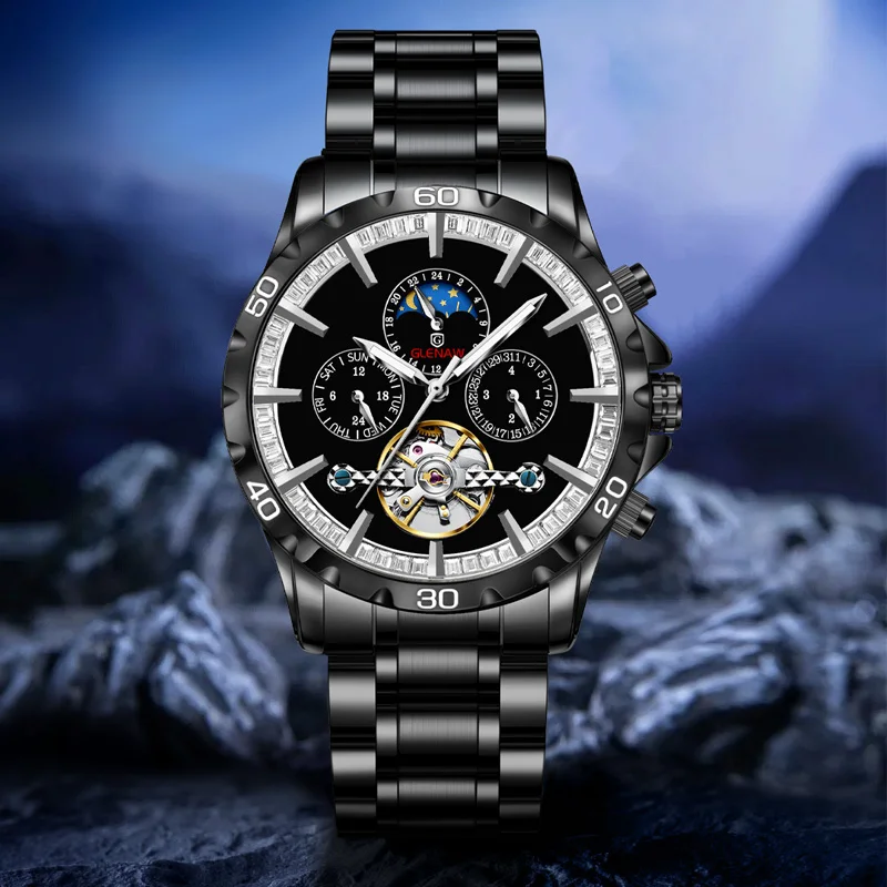 Moon Phase Stockwell Watches Any Good GLENAW New High Quality Mens