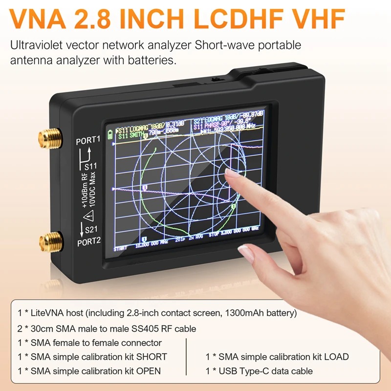New Litevna 6Ghz VNA 2.8Inch LCDHF VHF UHF UV Vector Network Analyzer Shortwave Portable Antenna Analyzer With Battery 5