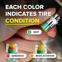 4PCS Car Tire Pressure Caps, Tire Valve Cap with Pressure Indicator Tyre Pressure Monitor Valve Caps Air Alert Auto Accessories 3