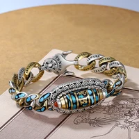 HX nouveau Guochao hommes Bracelet personnalité rétro transfert rotatif neuf yeux perle Bracelets haut de gamme cadeau bijoux de mode 2