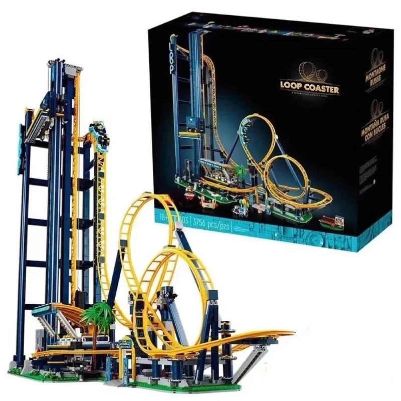 

display 10303 With Original Box Loop Roller Coaster Amusement Park Model Building Block Bricks Kits Toys For Kids Christmas Gift