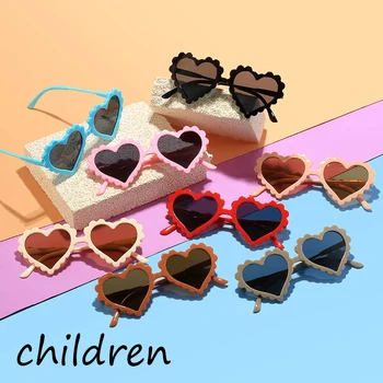 UV380 Resistant Personalized Children's Love Sunglasses Cute Baby Cartoon Glasses Heart Shaped Fashion Boys And Girls 1