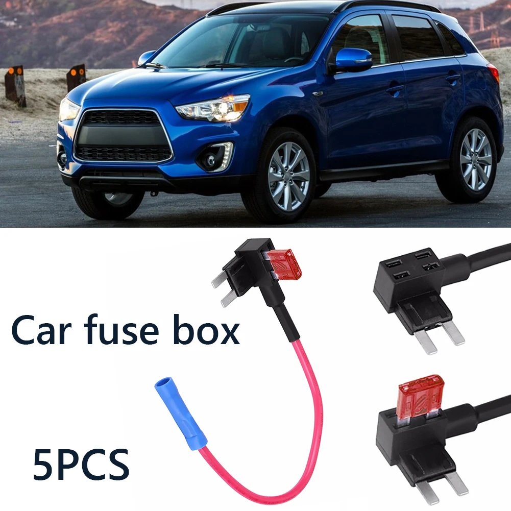 10PCS Mini Blade Fuse Holder Add-A-Circuit Fuse TAP Adapter w/ 5 Car Blade Fuses