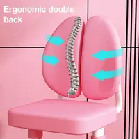 2Pcs/Set Premium Kids Study Desk Chair Set Height Adjustable Children School Study Table Chair Set Pattern Bookshelf And Drawer 4