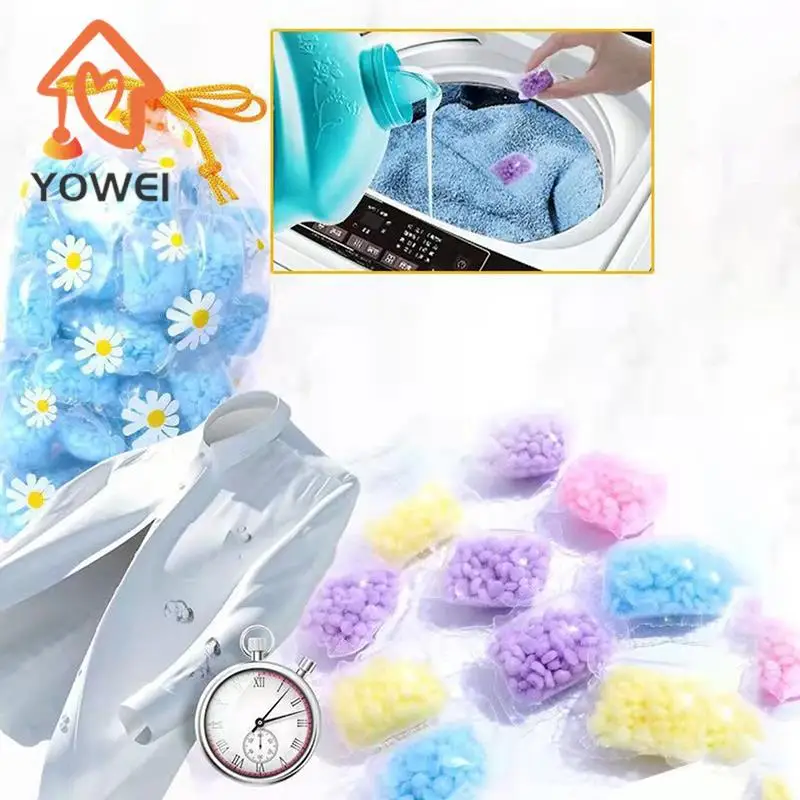 50pcs Fresh Rose Lavender Fragrance Beads Soft Clothing Diffuser Perfume Laundry Beads Scent Booster in-Wash Clean Clothes