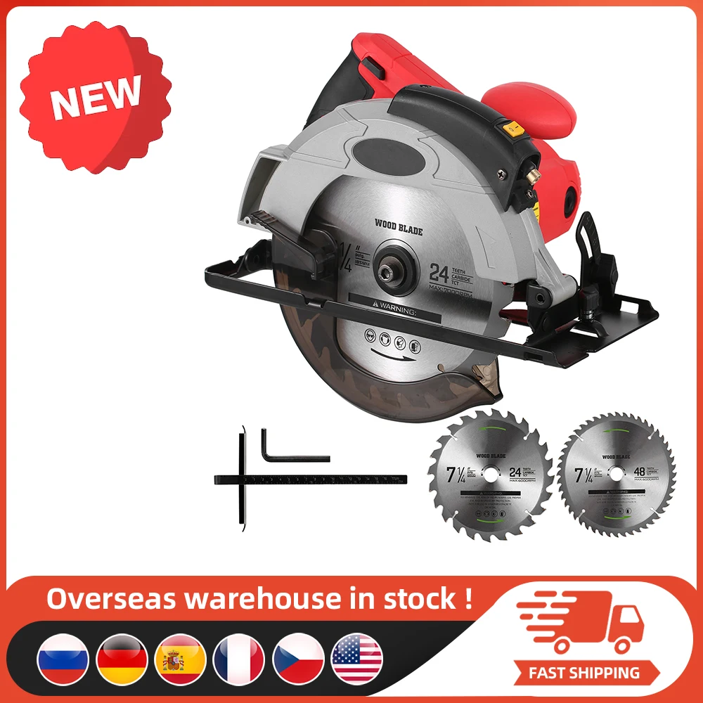 

76321L Electric Mini Circular Saw With Laser 5500RPM Multifunctional Electric Saw DIY Power Tool 1500W Electric Woodworking Tool