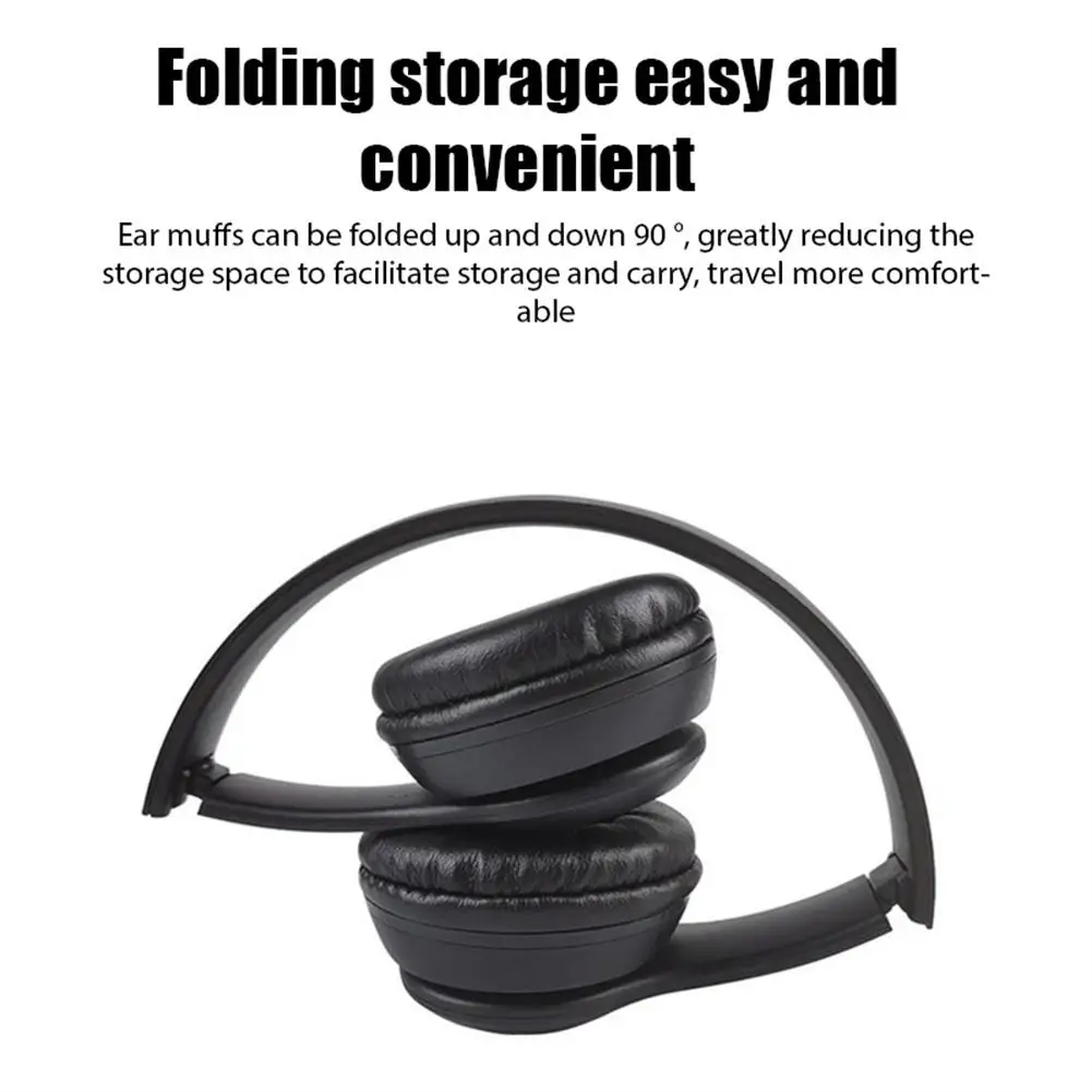 P47 Folding Series Wireless Headsets On-Ear Stereo Earphones Longer Playtime USB Charging For Smart Phone Computer Laptop