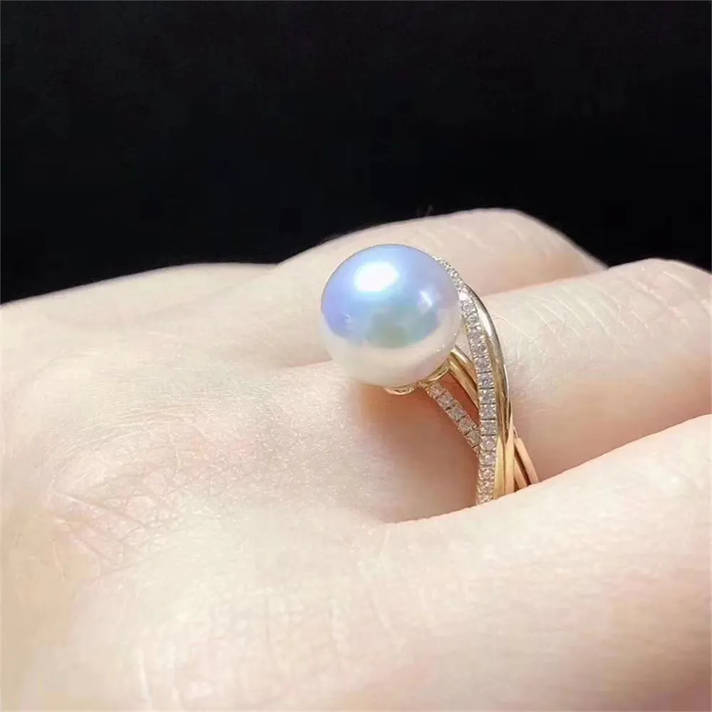 

Classic Rings Resizable Design Rings Base 18K Gold-Plating Pearl Rings Settings Women DIY Pearl Rings Accessory No Pearl