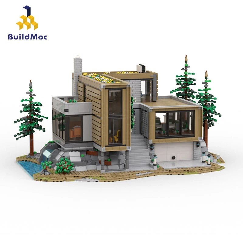 

Modern Villa The Architect's House Building Blocks Forest BuildMoc Architecture Home of Designers Bricks Toys For Children Gifts