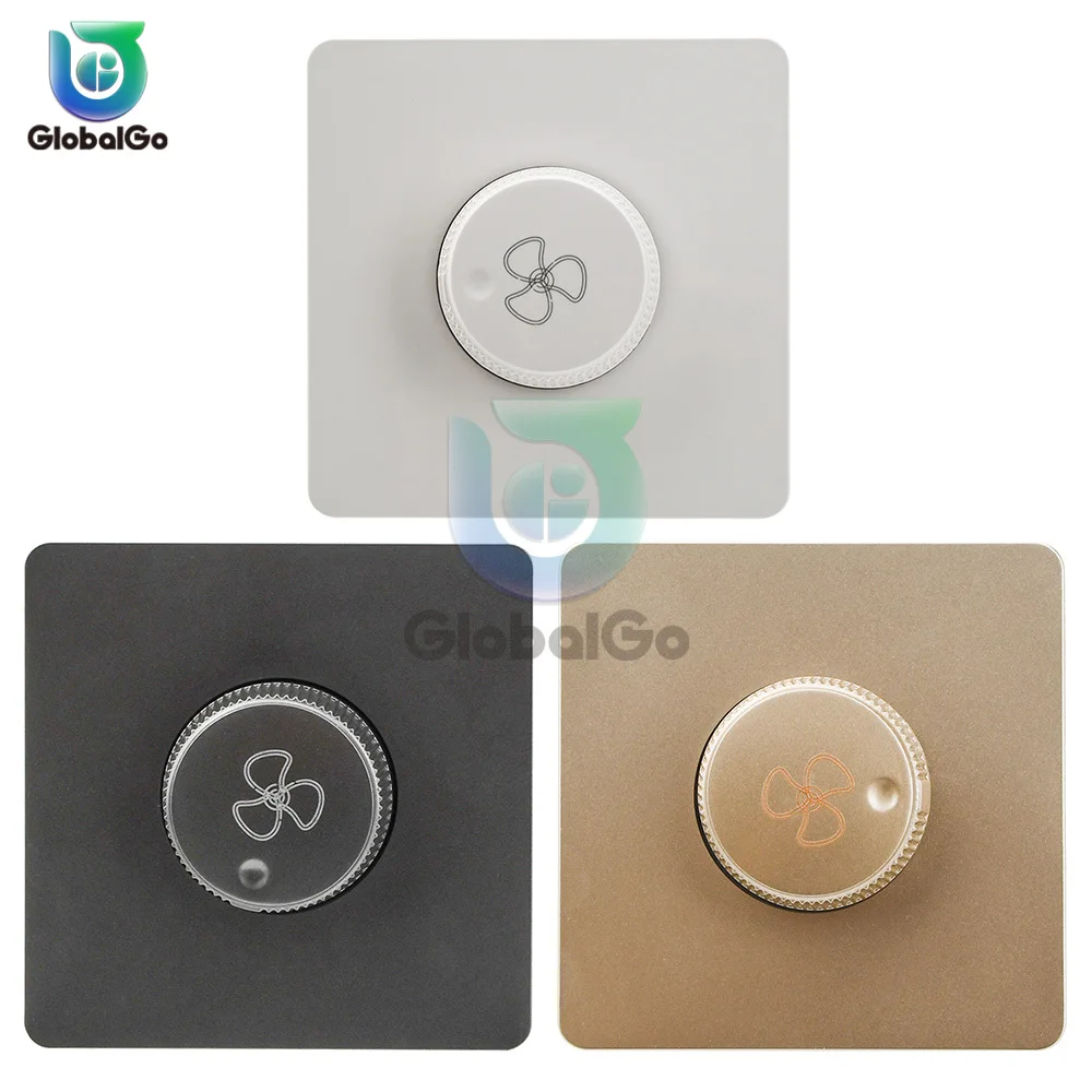 

86 Type Ceiling Fan Adjustment Stepless Speed Controller Wall Switch AC 220V 10A for 15-300W Dimmer