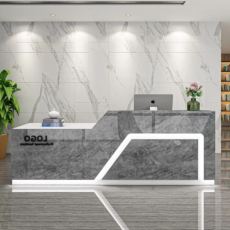 Bar Checkout Page Beauty Salon Shop Small Counter Table White Simple Modern Company Reception Desk Paint