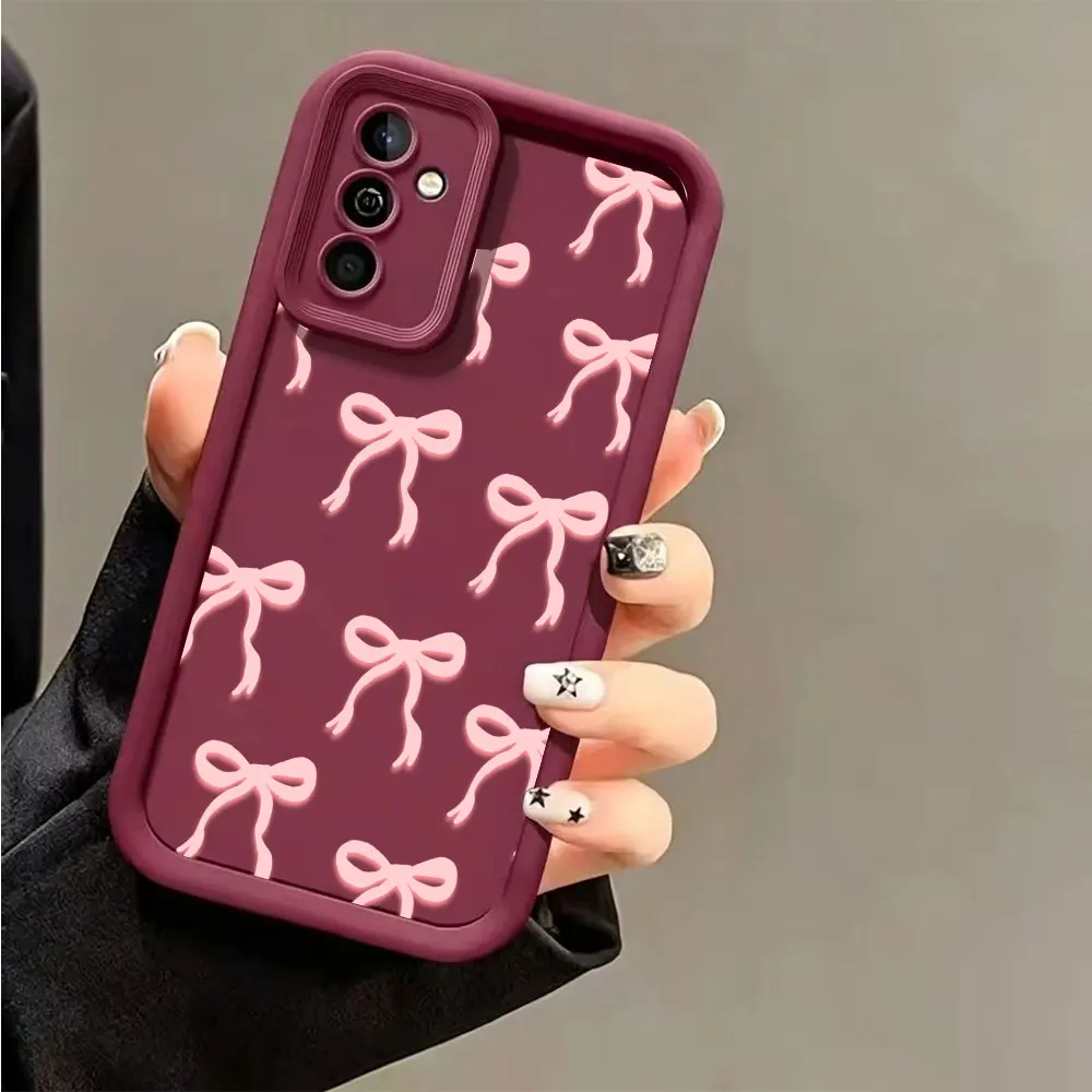 Pink Bow Soft TPU Anti-Drop Silicone Phone Case Cover