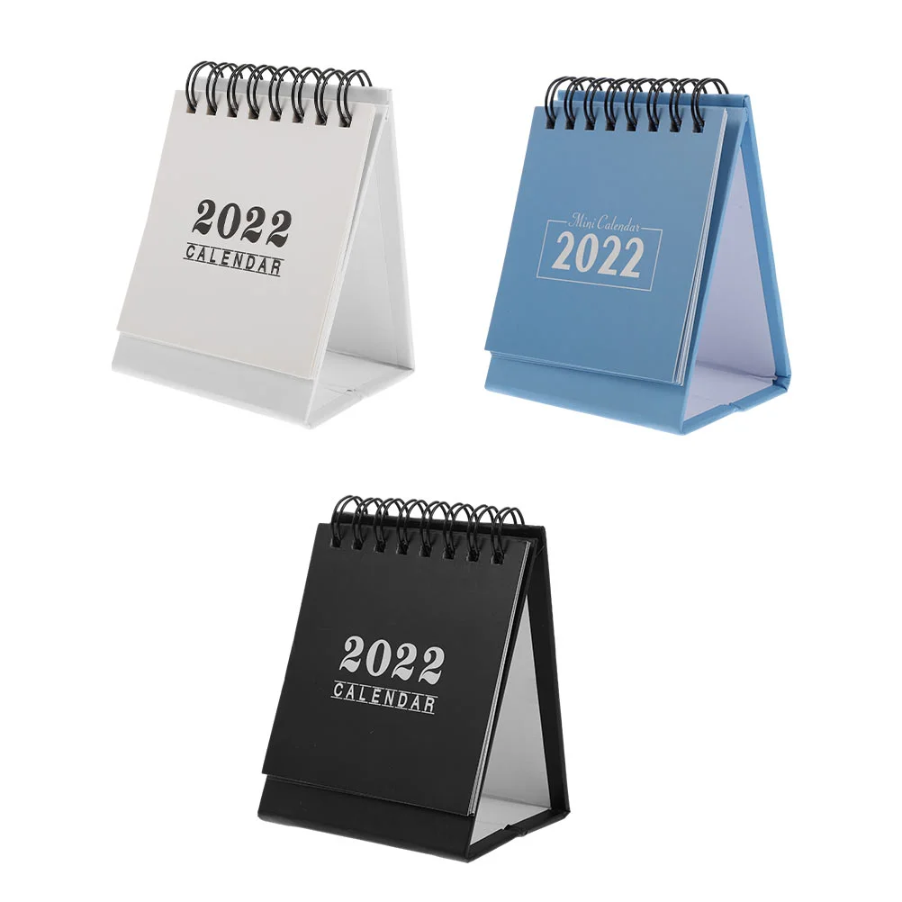 

3pcs 2022 Desk Calendar Office Calendars Stand Calendar Tabletop Calendar Flipping Calendar for Home Office School ( Assorted