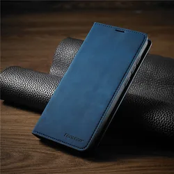 Leather Magnetic Flip Wallet Case with Card Slot and Phone Cover for iPhone 13 or 14 (Blue)