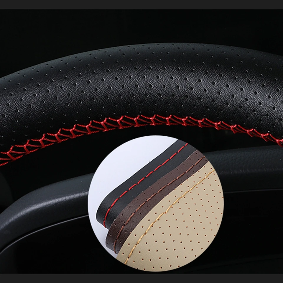 Car Steering Wheel Braid Cover Universal 38cm Microfiber Leather