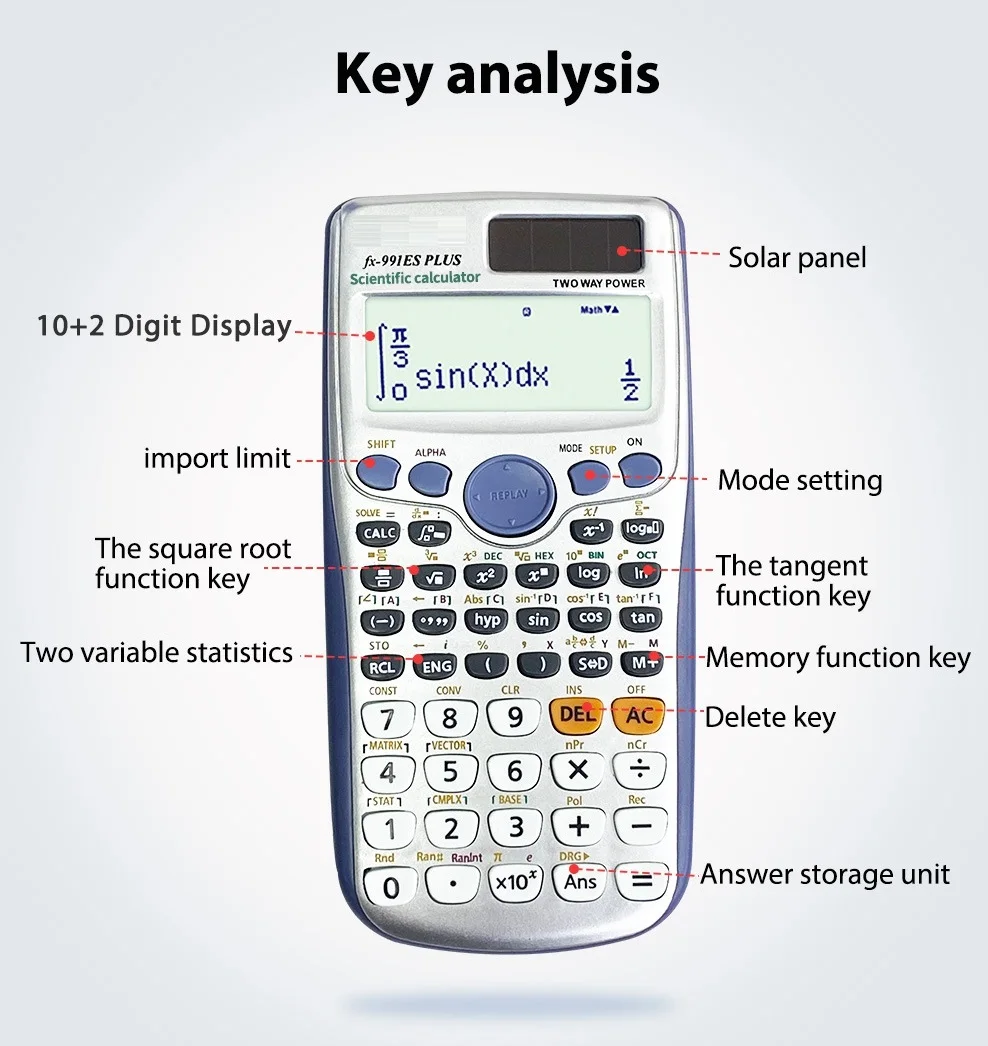 Calculatrice FX-991ES PLUS Portable Calculatrices Scientifiques  Comptabilité LED Compteur Électrique Étudiants École Bureau - AliExpress