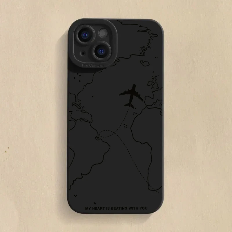 כיסוי טלפון Desian מסלול טיסה מושרה לאייפון 15 14 11 12 13 16 Pro Max Mini 7 8 Plus X XR XS Max 16E SE כיסוי רך