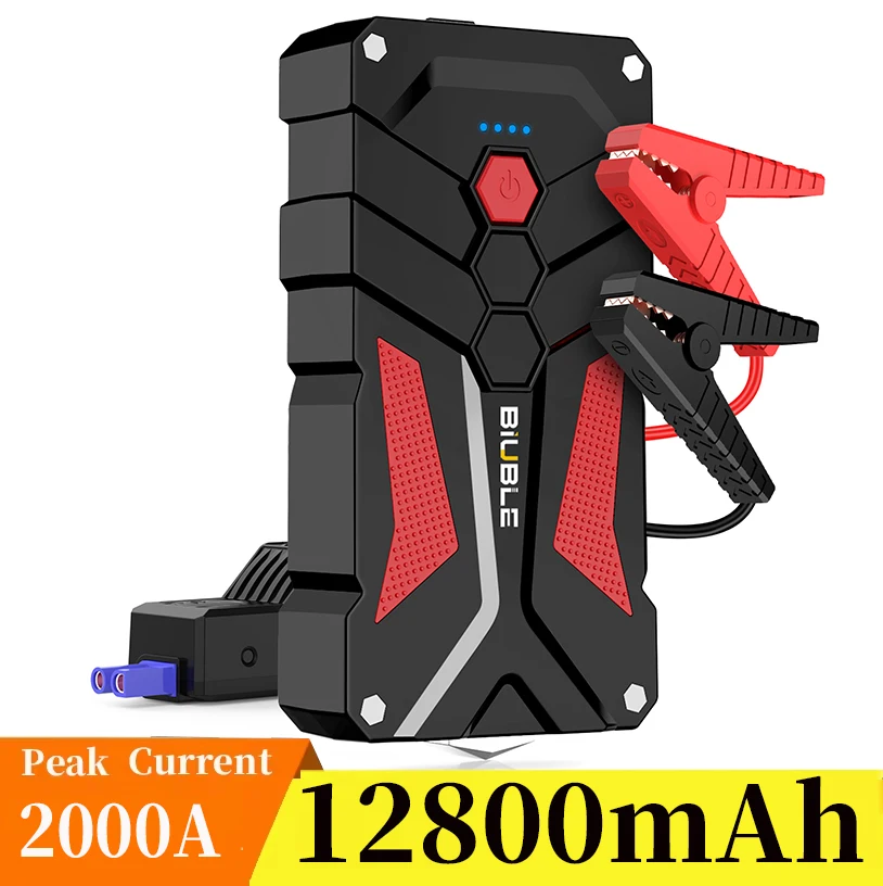 2000A Jump Starter Power Bank Starting Device Portable Emergency Booster for 12V Small Trucks Emergency Battery Booster