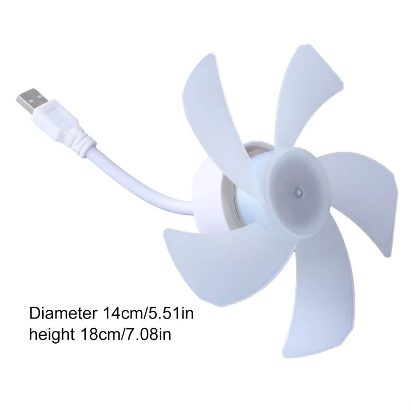 소형 USB 팬 5V 5W 조용한 USB 냉각팬(노트북, 데스크탑 및 보조베터리용으로 조절 가능한 5블레이드 포함)