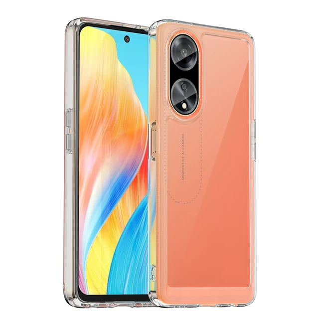  HGJTF Funda para Oppo A98 5G (6.72) con 2 películas  protectoras de vidrio templado, TPU suave y delgado [a prueba de golpes X  anti-amarillo] Funda transparente para Oppo A98 5G Cover 