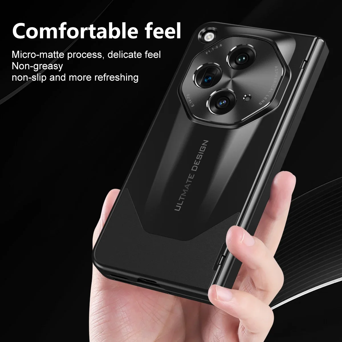 For OnePlus Open Case Luxury Ultra Thin Electroplated Matte Folding Hingle With Tempered Film Shockproof Hard Cover Accessories