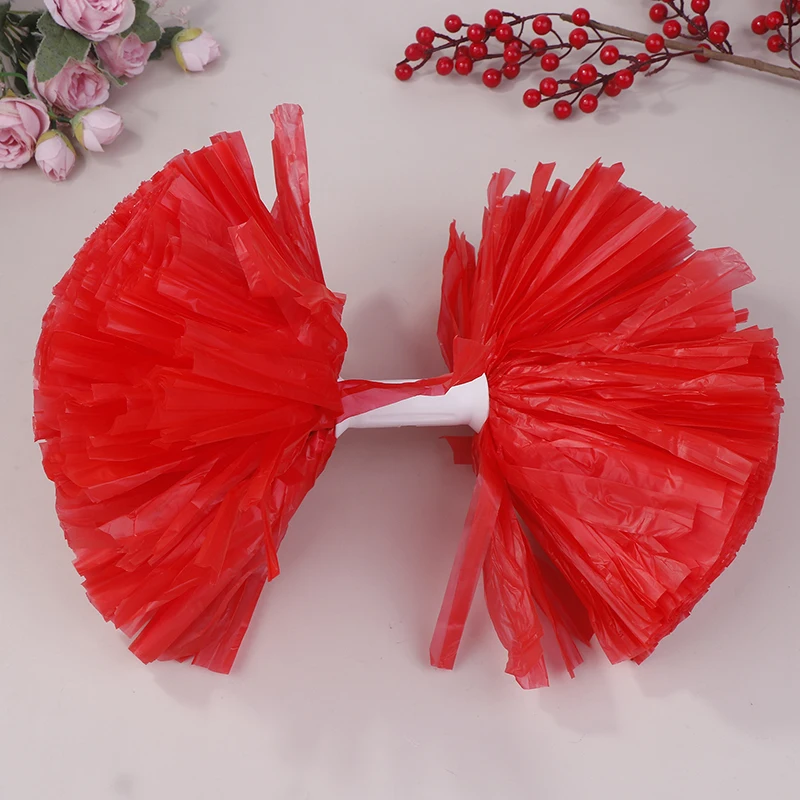 Colorful Matte Cheerleading Pom Poms With Handle Big Cheer Balls Hand Dance Accessories For Women Girl Kids
