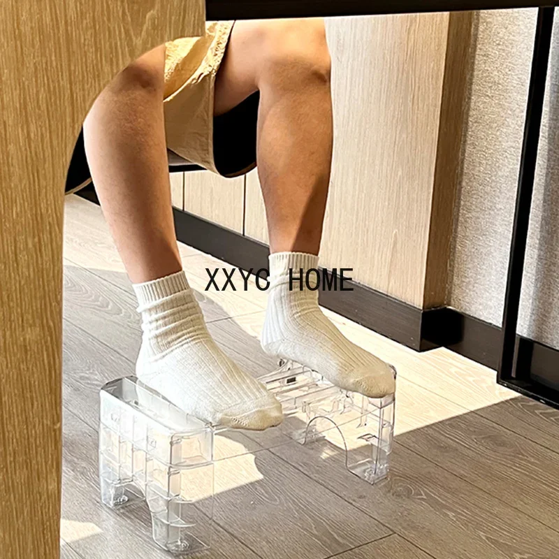 Plastic Small Bathroom Chair Cute Hallway Low Nordic Stool Bedroom Stackable Space Saving Transparent Tabouret Trendy Furniture