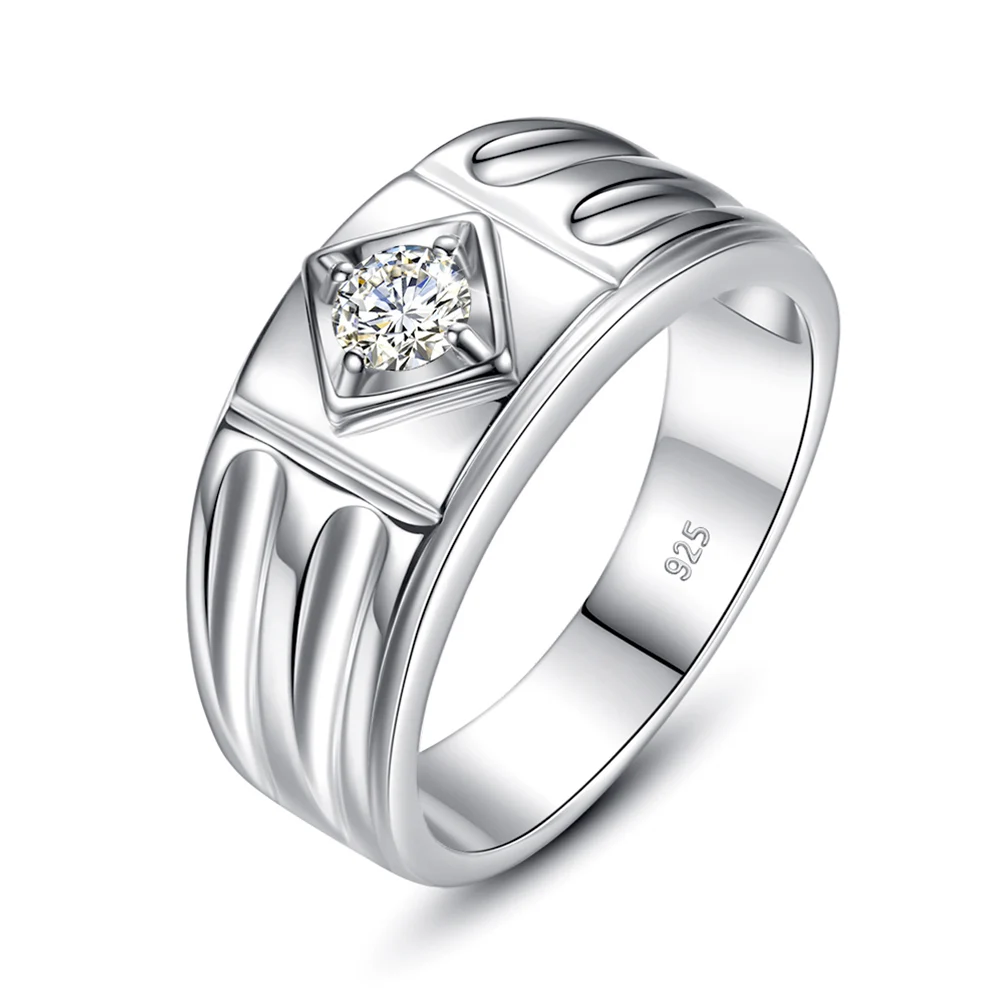 Mannen Moissanite Ring Met Certificaat 0 3ct D Kleur VVS1 Mannelijke mannen-moissanite-ring-met-certificaat-0-3ct-d-kleur-vvs1-mannelijke