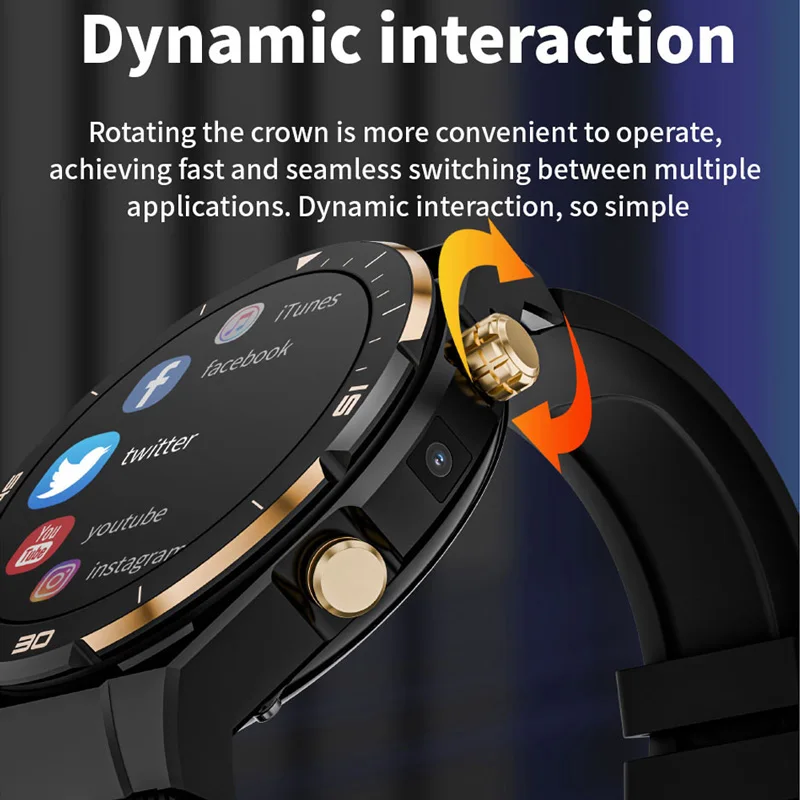 4G Net Android Smart Watch With 5MP Camera Smartwatch Support