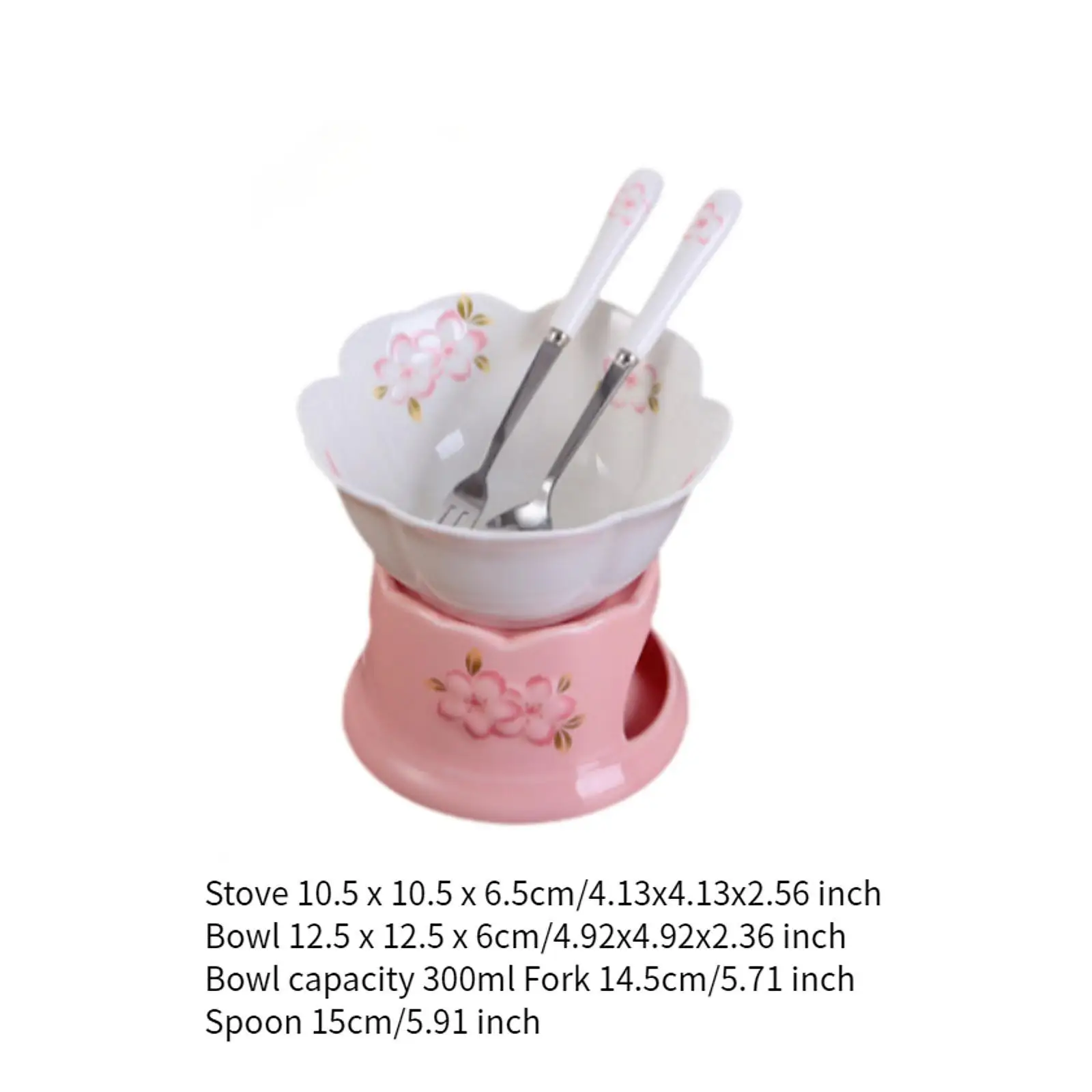 Chocolate Fondue Pot Porcelain Melting Pot Cheese Melting 300ml Chocolate Melter