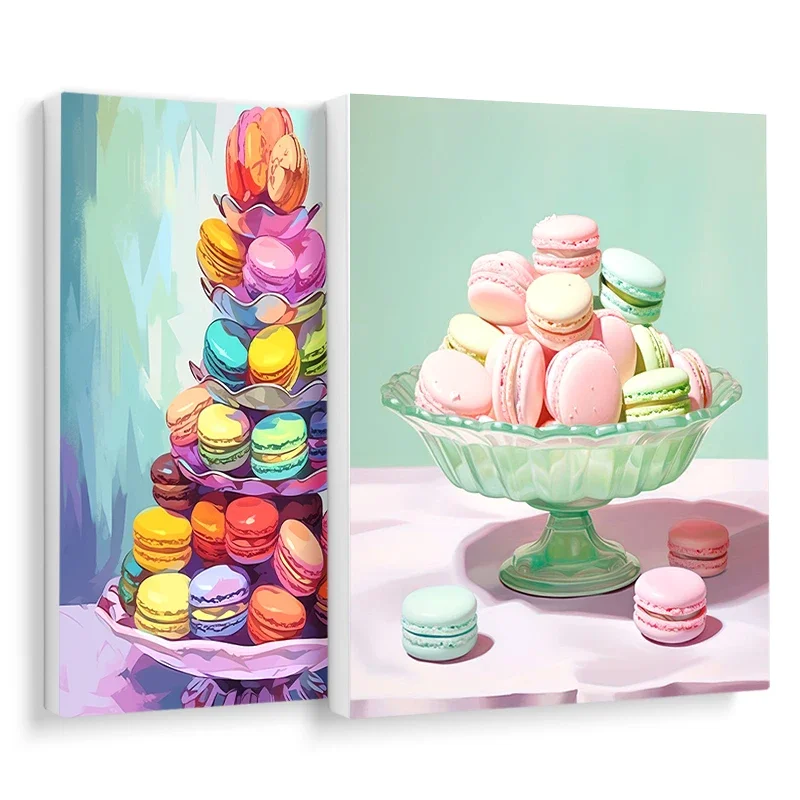 

208759 Painting Paints By Numbers Modern Wall Art Picture Original Gifts Watercolor Macaron Food Kitchen Art Painting Decoratio