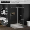 56-60 in W X 75 in H Frameless Sliding Shower Door with 5/16" 8mm Clear Tempered Glass, Silent Soft-Close Design, Brushed Nickel 3