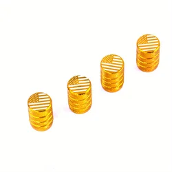 Vibrant Aluminum Alloy Tire Valve Dust Caps - Set of 10 (10pcs golden)
