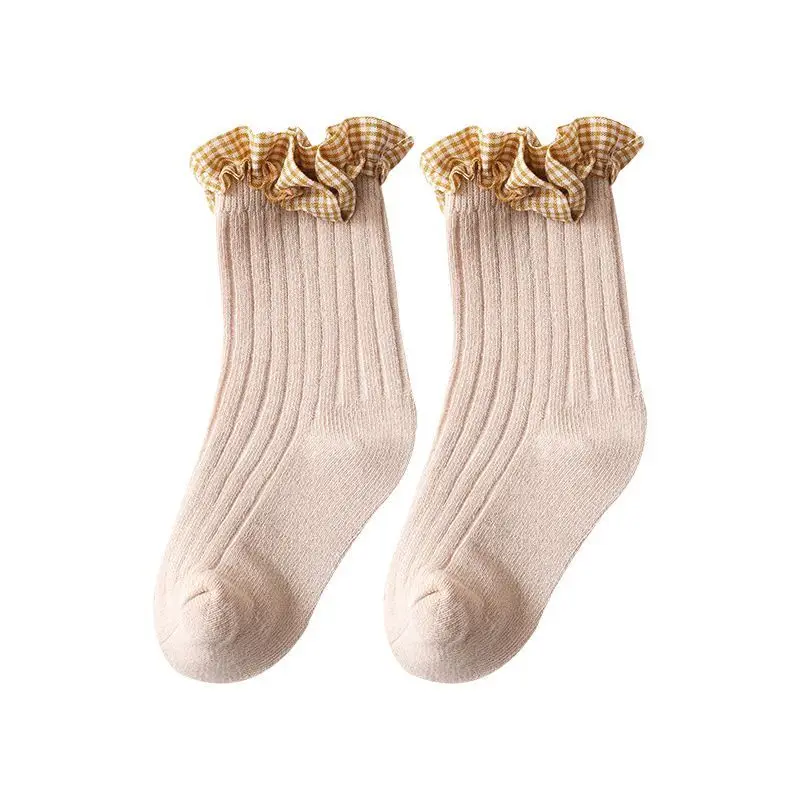 24pairs Lace Ruffle baby Short Socks girls children Plaid Bows Spanish style Socks Knee High Toddler Christmas Sock Leg Warmer