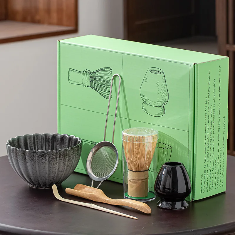 7-Piece Matcha Whisk Set – Complete Kit With Bamboo Whisk, Ceramic Bowl, Scoop, Sifter & Accessories For Beginners