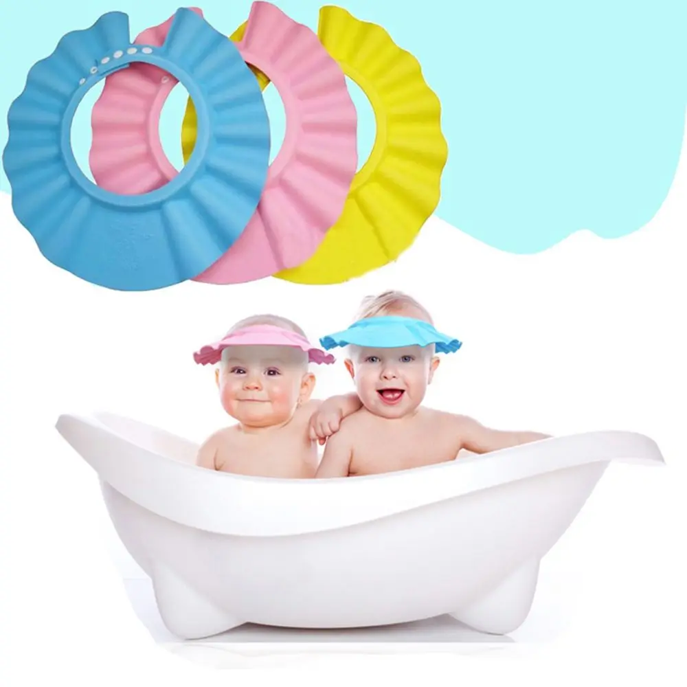 Adjustable Baby Kids Shampoo Shower Cap Wash Hair Shield Hat Bathing