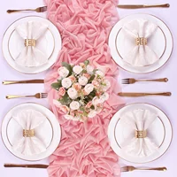 Chiffon Table Runner Pink Sheer Fabric Silk Wedding Arch Decor Overlay Draping Stage Bridal Shower Birthday Party Table Decor 1