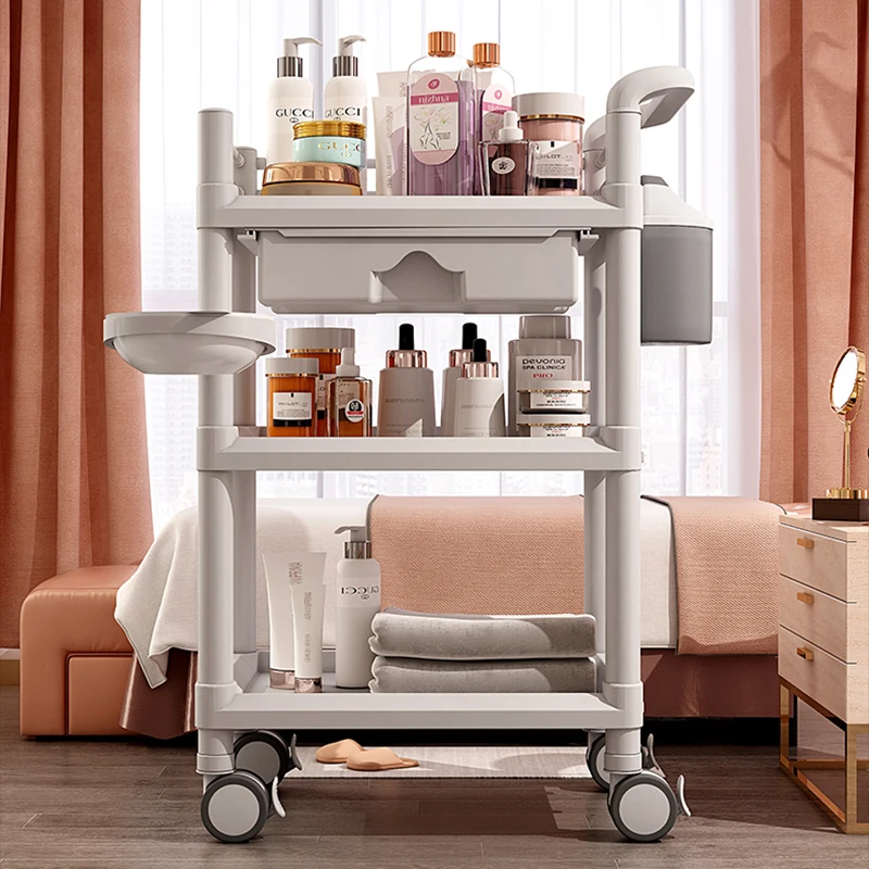 Hairdresser Cosmetic Beauty Salon Trolley Rolling Tea Spa Lash Nails Salon Trolley Makeup Carrito Auxiliar Salon Furniture WKST