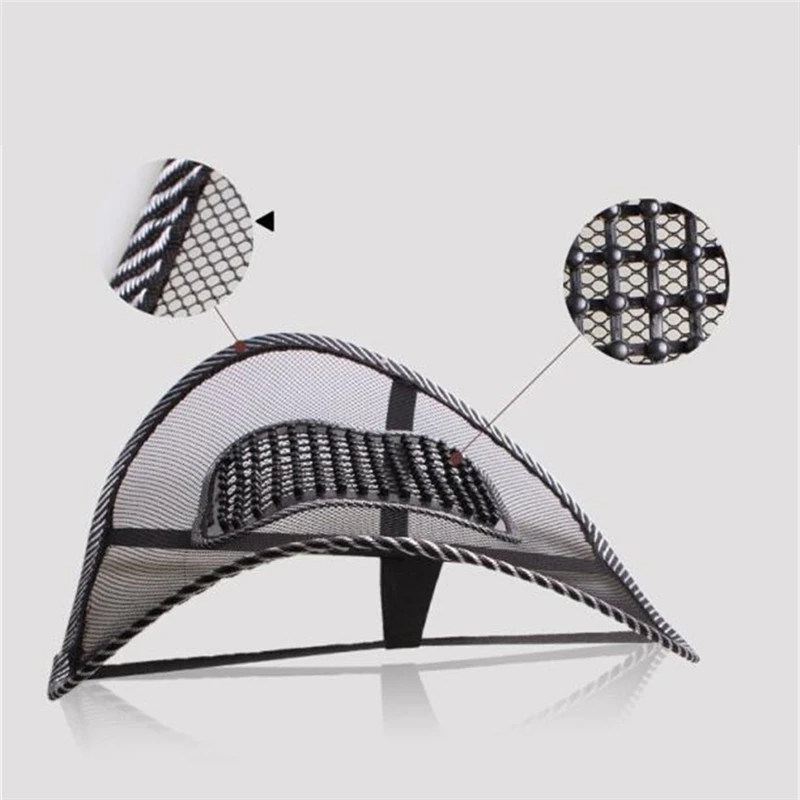 자동차 시트 요추 지지 메쉬 통풍 쿠션 패드, 자동차 인테리어 용품, 블랙 메쉬