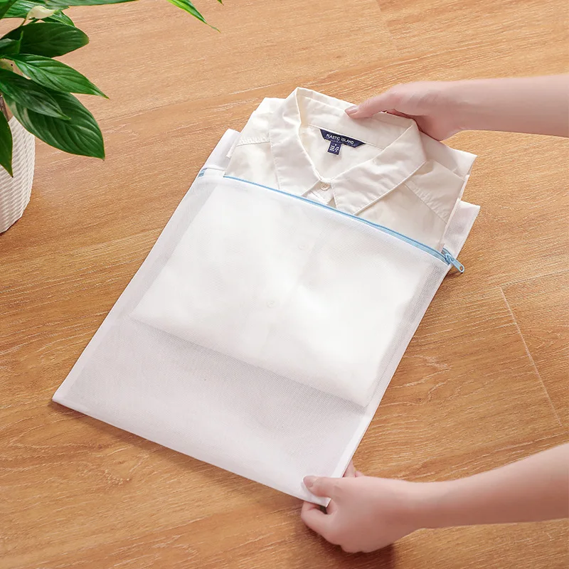 Blue Zipper Laundry Bag Fine Mesh High Quality Storage Bags Household Clothes Cleaning Protect Washing Bag For Washing Machine 4