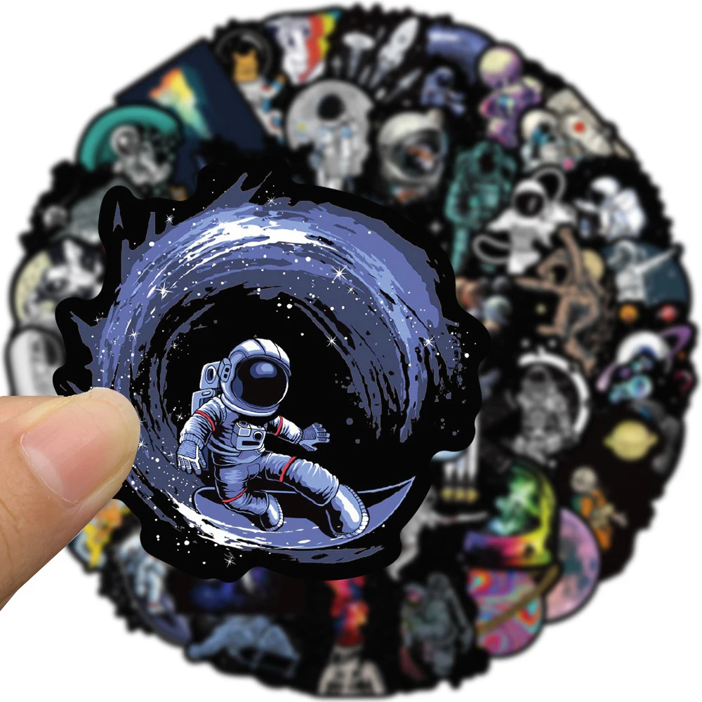 

10/50Pcs Cartoon Outer Space Astronaut Varied Stickers Pack for Kids Travel Luggage Scrapbooking Wall Decoration Graffiti Decals