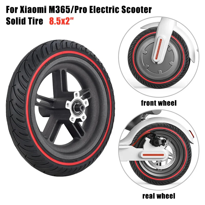 

8.5 Inch Wheel Hub Solid Rear Tire Set For Xiaomi M365 Electric Scooter Explosion-Proof 8.5x2.0 Nonpneumatic Damping Wheel Parts