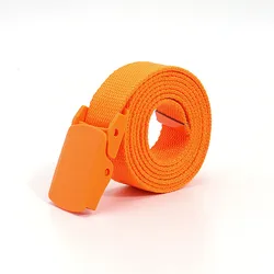 Vibrant Unisex Nylon Canvas Fashion Belt - Trendy Casual Accessory - 120cm (Orange)